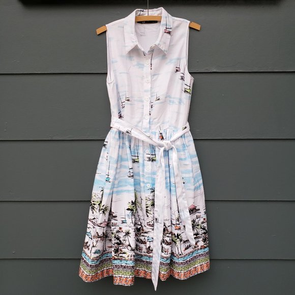 Leslie Fay Dresses & Skirts - Leslie Fay Sailboat Button Front Dress w/ Pockets!